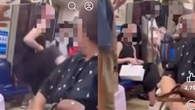 台北,婦人,影片,視角,社會,乘客,阿婆,袋子,座位,北捷,捷運,長髮男（圖／翻攝自記者爆料網）