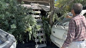 採龍眼木梯成光復洪災救命梯花蓮馬太鞍溪堰塞湖溢流釀洪災，洪水來得又快又急，光復地區許多居民來不及逃跑，中正路一段一處平房前的木梯，成了大水中的救命梯，約有20人藉此爬上平房屋頂避難。中央社記者張祈攝　114年10月2日