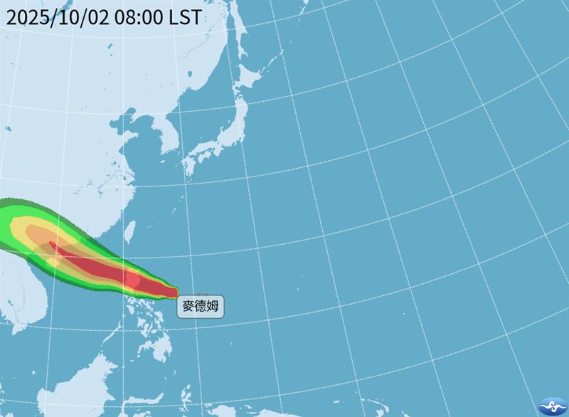 輕度颱風麥德姆，已於今天上午生成。(圖/氣象署提供)