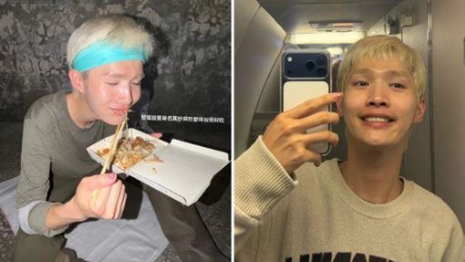 鍾明軒現身花蓮救災　汗流浹背吃便當