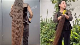 CTWANT／河北女子22年沒剪頭髮，長度已達2公尺。（圖／翻攝自都市頻道微博）