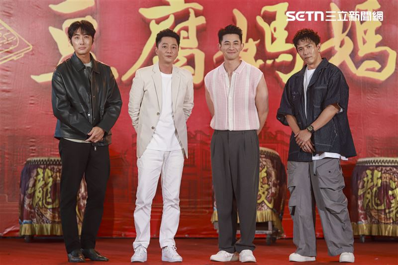 黃尚禾(左4)表示加入八點檔不僅是為了奶粉錢也是想充實演藝生涯。（圖／民視提供、記者趙浩雲攝影）