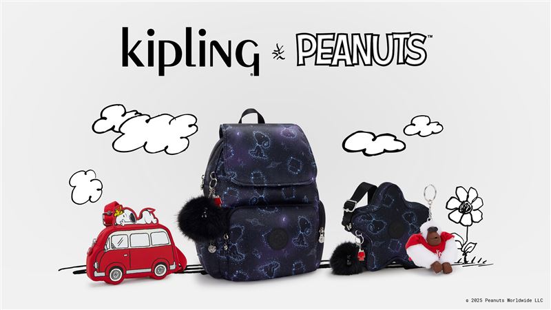 Kipling攜手史努比將滿天星願具象化，把點點星空搬上包袋。（圖／品牌業者提供）