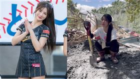 林岱縈前往花蓮光復鄉協助災後擔任志工。（圖／翻攝自daiying0 IG）