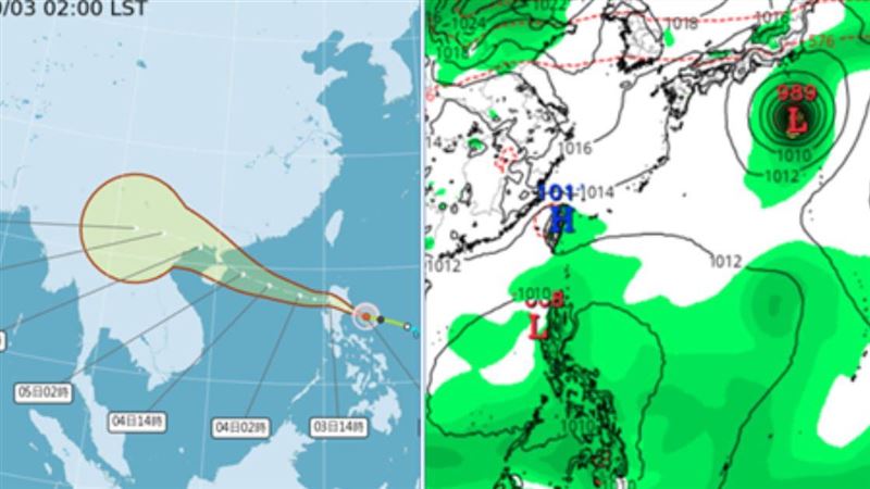 今颱風外圍雲系影響　「花東、屏東」炸雨