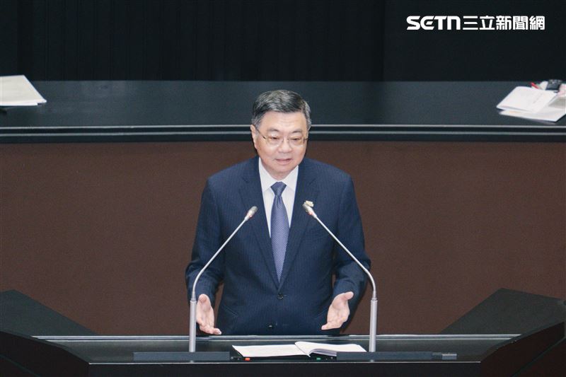 行政院長卓榮泰針對韌性特別預算案報告。（圖／記者楊士誼攝影）