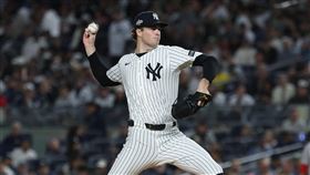 洋基新秀史利特勒（Cam Schlittler）季後賽初登板8局飆12K無失分。（圖／路透社／達志影像）