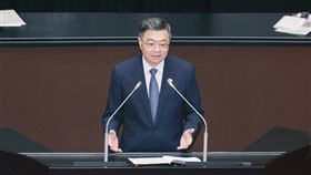 行政院長卓榮泰針對韌性特別預算案報告。（圖／記者楊士誼攝影）