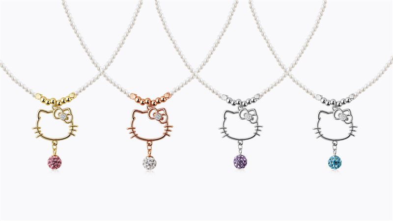 Lucy's X Hello Kitty-Paradise of Pearls滿鑽球項鍊。（圖／品牌業者提供）