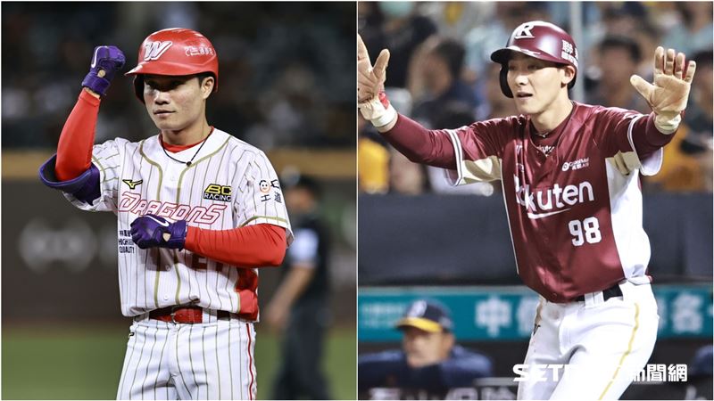 味全龍李凱威、樂天桃猿陳晨威，隔空衝刺盜壘王。（圖／記者劉彥池攝影）