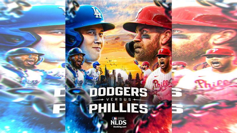 國聯分區系列賽將由道奇交手費城人。（圖／翻攝自MLB X）