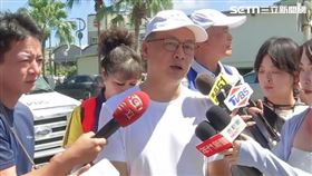 羅智強到花蓮關心災後復原情況，接受媒體聯訪。（圖／翻攝畫面）