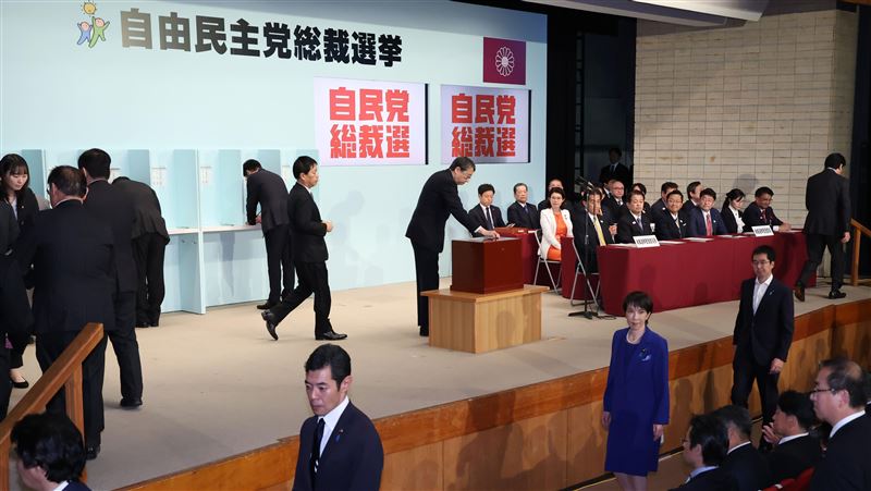 自民黨選舉進入第二輪決選。（圖／美聯社／達志影像）