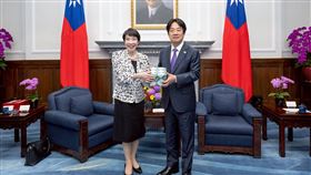 高市早苗今年4月率團訪台，與總統賴清德會晤。（圖／總統府提供） 