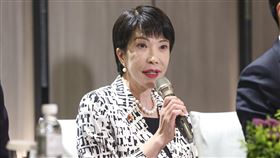 日本國會議員訪台媒體記者會（2）日本前經濟安全保障擔當大臣、眾議員高市早苗（圖）率團訪問台灣，28日在台北舉行記者會，向媒體分享與總統賴清德、前總統蔡英文等人會面心得。中央社記者鄭清元攝  114年4月28日