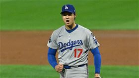 大谷翔平季後賽初登板就奪勝。（圖／美聯社／達志影像）
