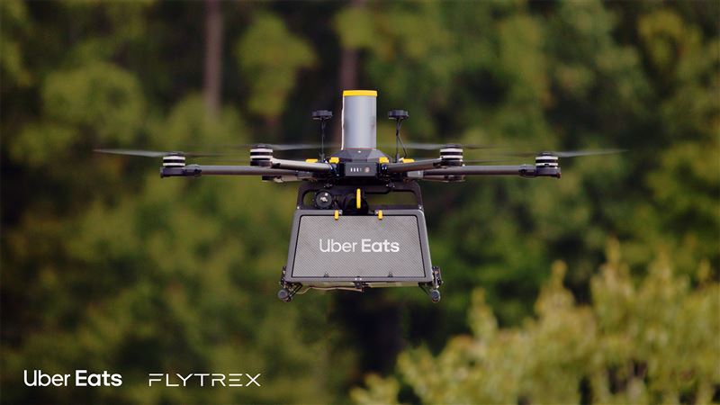 Ube與Flytrex合作將推出無人機外送服務。（圖／Uber官網）