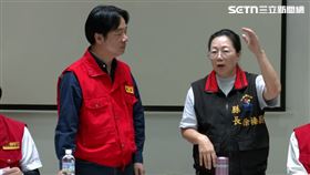 賴清德至中央災害應變中心前進協調所關心災後處置情形，徐榛蔚最後要求總統協助清理佛祖街以東六百萬立方米土石（圖／翻攝畫面）