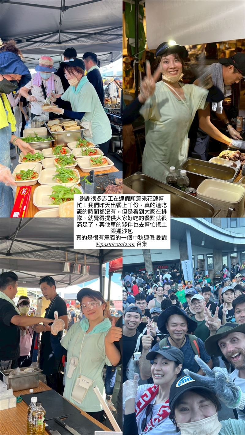 小優日前與友人們為志工出餐上千份，事後手痠到舉不起來（圖／翻攝自IG @irisxbloomy）