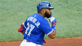 分區系列賽G2小葛雷諾（Vladimir Guerrero Jr.）轟出滿貫砲（圖／美聯社／達志影像）