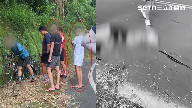 早在死亡車禍前，蘇男（白衣）就撞傷一名單車騎士，警方當下僅「開單就放人走」。（圖／民眾提供）