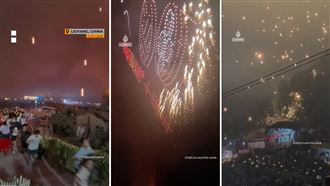 中國無人機煙火出錯　成火流星雨逃難現場