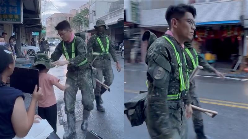 弟兄與同袍服裝一致，肩上還掛著一頂帽子，挪用公發帽子之說不攻自破。（圖／翻攝自Threads）
