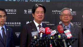 總統賴清德出席「國家太空中心福衛八號『齊柏林衛星』起運典禮」前受訪。（圖／翻攝畫面）