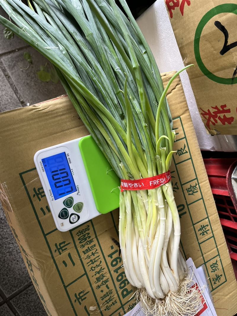 環南市場青蔥被驗出農藥超標。（圖／北市衛生局提供）