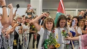 環保少女童貝里呼籲持續關注加薩危機。（圖／美聯社／達志影像）