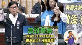 國民黨團針對「高雄3大奇景」質詢陳其邁。（圖／翻攝高雄市議會YT）