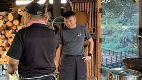 金曲獎得主陳布朗被民眾捕捉到，低調前往花蓮災區義煮。（圖／讀者授權提供） 