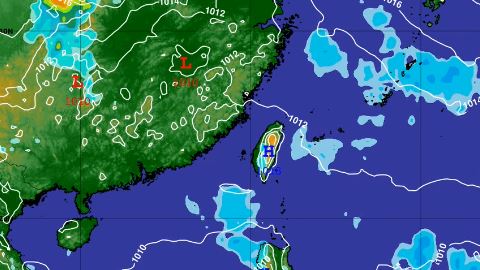 天表示，明日至四北增，迎面水也增多。（／翻自天 WeatherRisk）