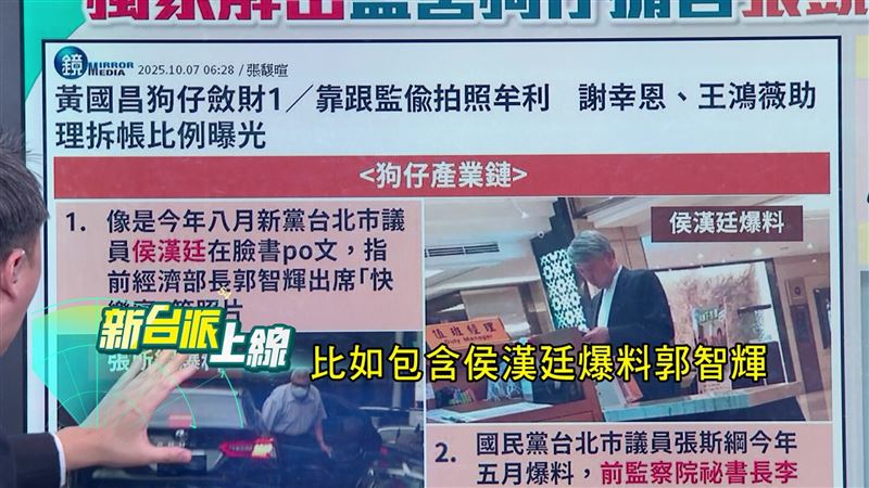 李正皓在節目上爆料黃國昌狗仔產業鏈。（圖／翻攝新台派上線）