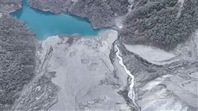 花蓮縣吉安鄉發生規模5.0地震後，馬太鞍溪堰塞湖狀況。（圖／林保署提供）