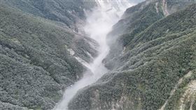 花蓮縣吉安鄉發生規模5.0地震後，馬太鞍溪堰塞湖狀況。（圖／林保署提供）