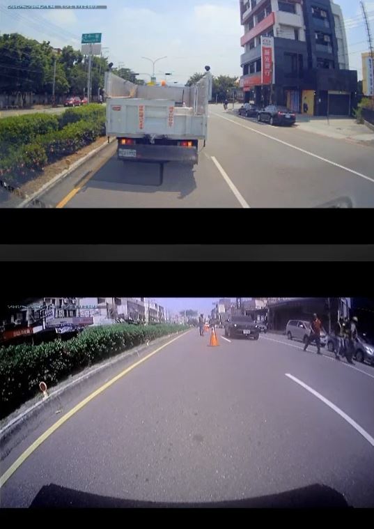 5名清潔隊員花了約3分鐘，把遺失的千元鈔全部撿起來。(圖 /台中市環保局提供)