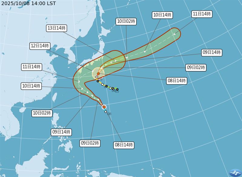 娜克莉颱風生成！氣象署曝「最新路徑」。（圖／氣象署）