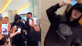 TXT秀彬、ZB1章昊在中國的私人行程遭大批私生飯圍堵。（圖／翻攝自微博）