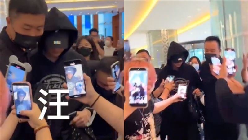 TXT秀彬、ZB1章昊在中國的私人行程遭大批私生飯圍堵。（圖／翻攝自微博）
