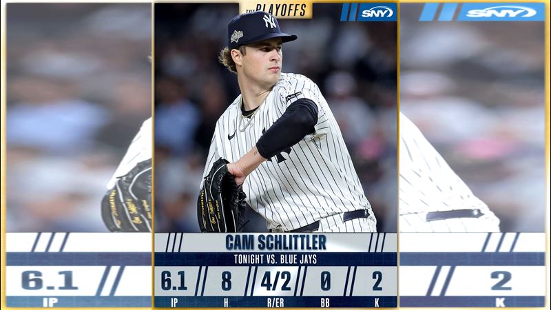 洋基火球新秀史利特勒（Cam Schlittler）先發6.1局退場。（圖／翻攝自Yankees Videos推特）