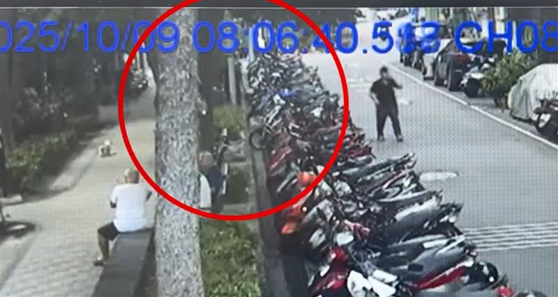 許翁拿刀砍殺褚婦。（圖／翻攝畫面）