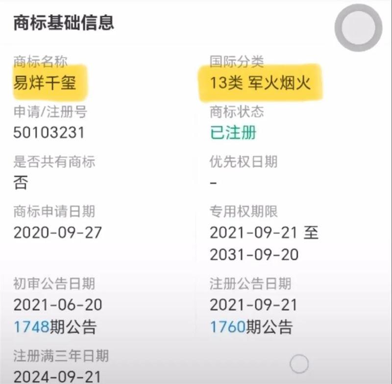 于朦胧、易烊千玺、郭俊辰等人的名字都被拿来注册军火商标。（图／翻摄自threads）