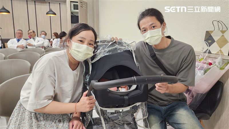台南39歲林姓婦人為奇美醫院腎臟移植首例，如今在院方守護下，成功誕下健康男寶寶。（圖／奇美醫院提供）