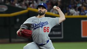 道奇終結者史考特（Tanner Scott）退出國聯分區系列賽。（（圖／美聯社／達志影像）