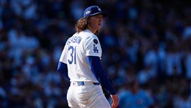 葛拉斯諾（Tyler Glasnow）道奇生涯首度在季後賽先發6局飆8K無失分。（圖／美聯社／達志影像）