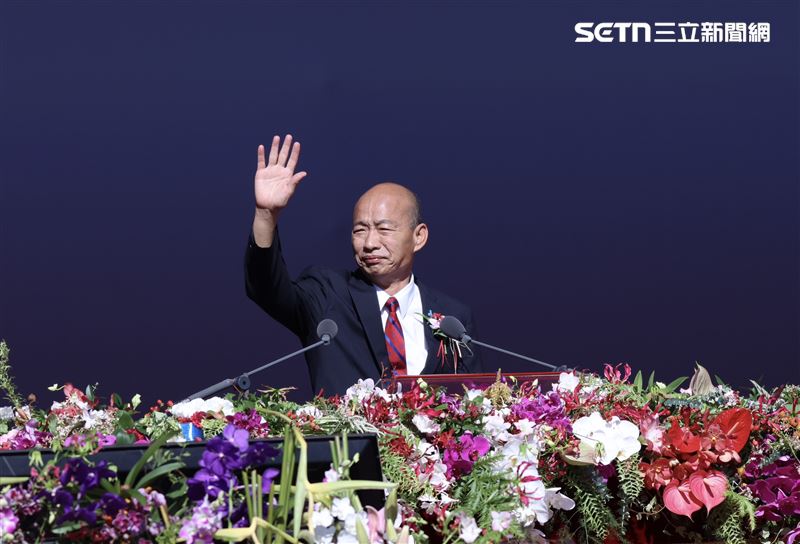 立法院長韓國瑜在國慶大會致詞狂嗆綠色執政。(圖／記者鄭孟晃攝影)