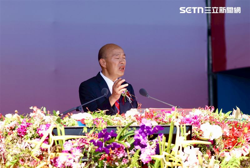 韓國瑜國慶典禮致詞。（圖／記者鄭孟晃攝影）