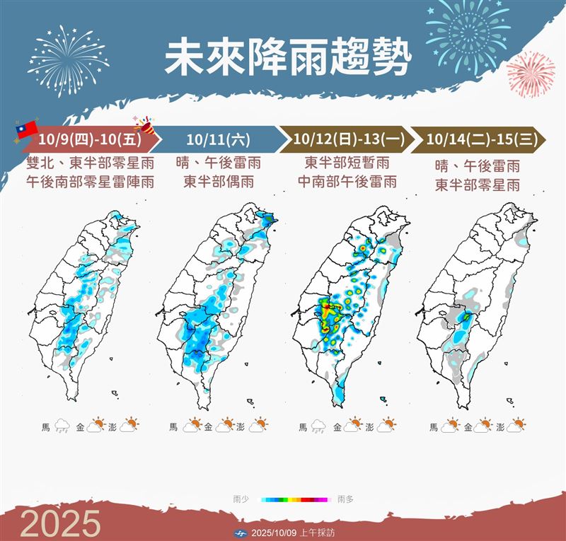 未來降雨趨勢。（圖／氣象署）