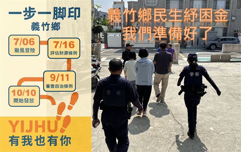 義竹鄉發放民生紓困金5千元給鄉民，鄉長黃政傑在臉書分享籌備過程。（圖／翻攝自黃政傑。讓台灣看見義竹臉書）